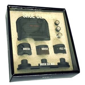 Travel Shoe Cleaner & Polish Kit, Battery Operated with Brush Holder